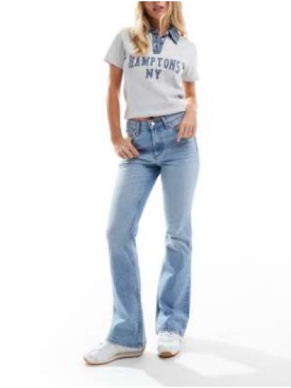 ASOS PETITE mid rise flare jeans